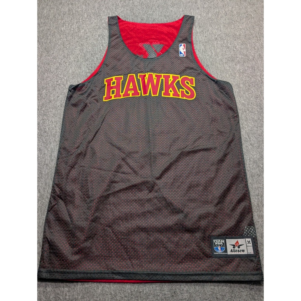 Alleson Athletic NBA Atlanta Hawks Reversible Mesh Jersey Black Red Mens Medium